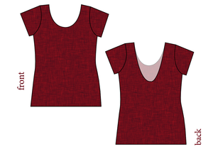 Crimson Linen Ladies' Low Back Ballerina Tee