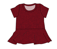 Load image into Gallery viewer, Crimson Linen Ladies&#39; Peplum Top