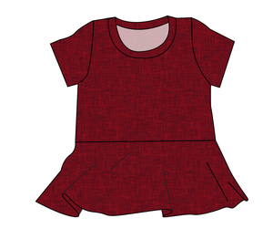 Crimson Linen Ladies' Peplum Top