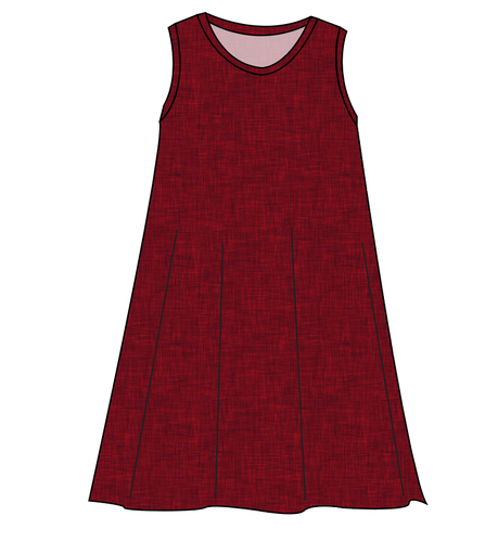 Crimson Linen Ladies' Swing Dress