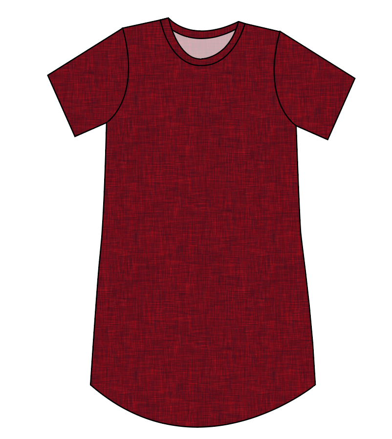 Crimson Linen Ladies' T-Shirt Dress