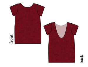 Crimson Linen Low Back Ballerina Tee