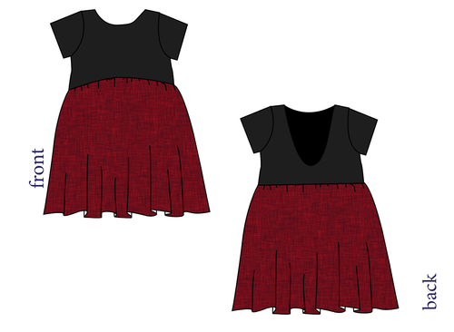Crimson Linen Low Back Dress