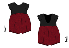 Load image into Gallery viewer, Crimson Linen Low Back Romper and Bubble Romper