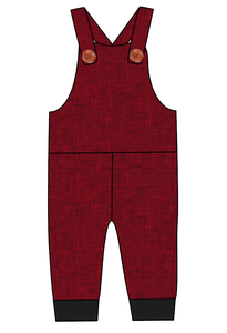 Crimson Linen Overalls and Shortalls