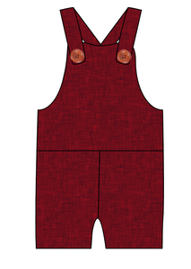 Crimson Linen Overalls and Shortalls