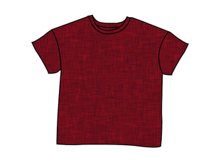 Crimson Linen Oversized Tee