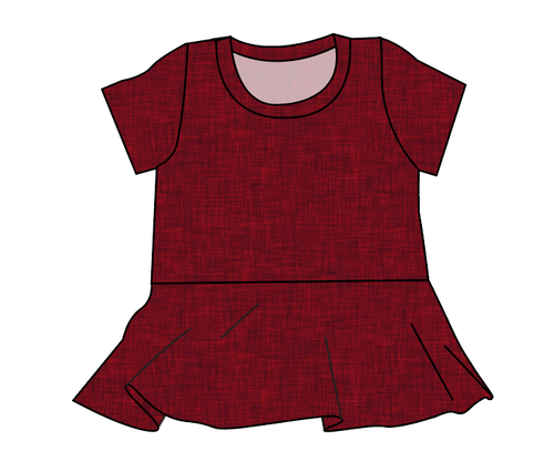 Crimson Linen Peplum Top