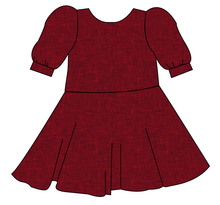 Load image into Gallery viewer, Crimson Linen Prairie Dress