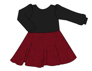 Crimson Linen Prairie Dress