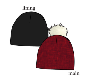 Crimson Linen Slouchy Beanie (Reversible!)