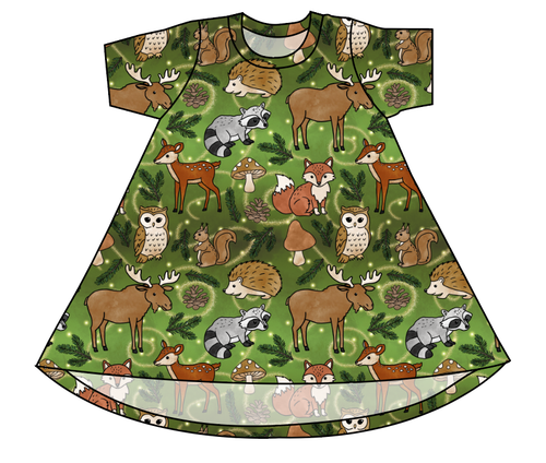 Winter Woodland Basic T-Shirt Dress