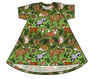 Winter Woodland Basic T-Shirt Dress