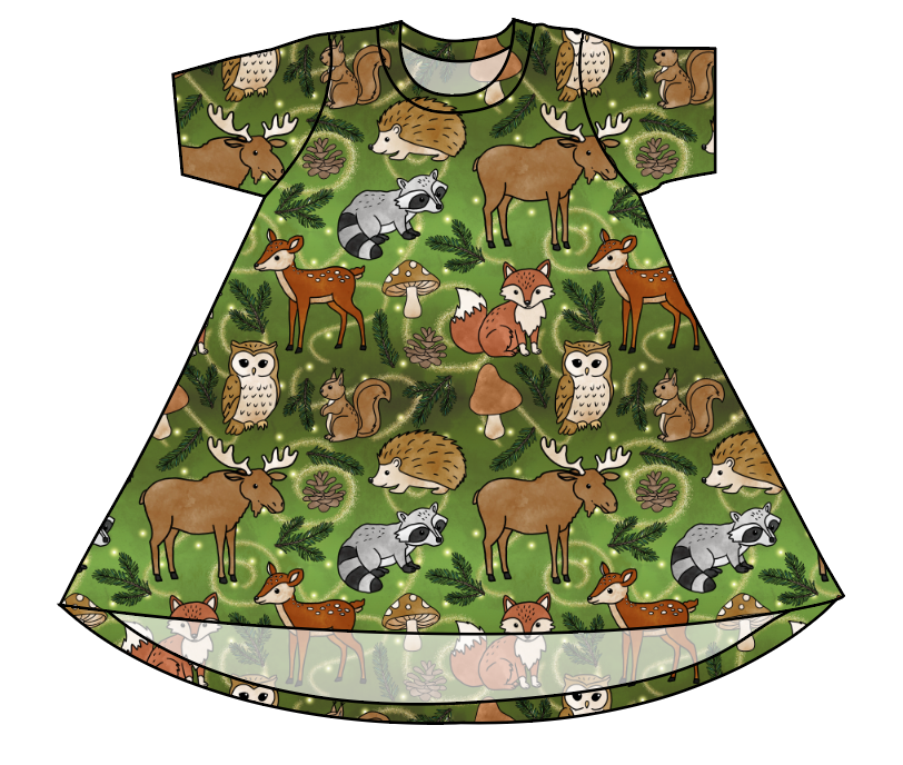 Winter Woodland Basic T-Shirt Dress