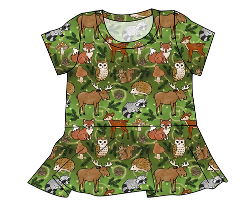 Winter Woodland Ladies' Peplum Top