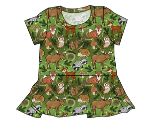 Winter Woodland Ladies' Peplum Top