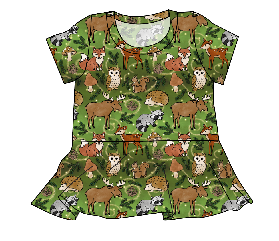 Winter Woodland Ladies' Peplum Top