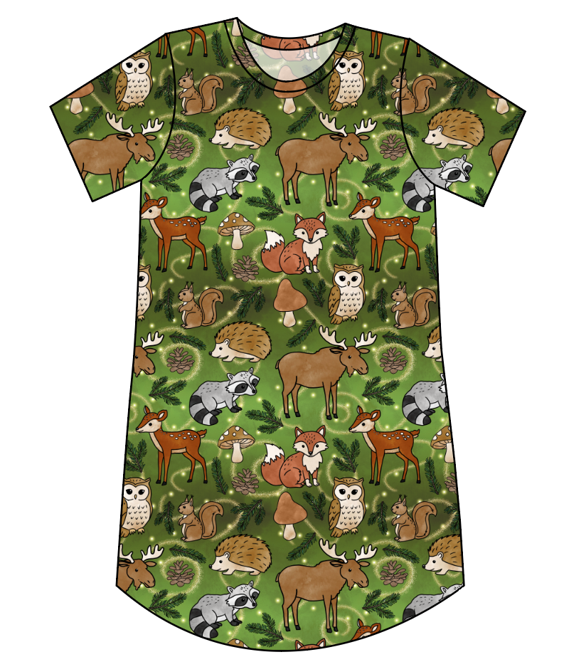 Winter Woodland Ladies' T-Shirt Dress