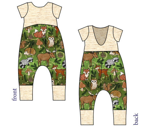 Winter Woodland Low Back Romper and Bubble Romper