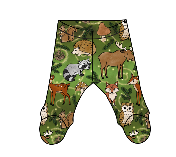Winter Woodland Newborn Footed Pants
