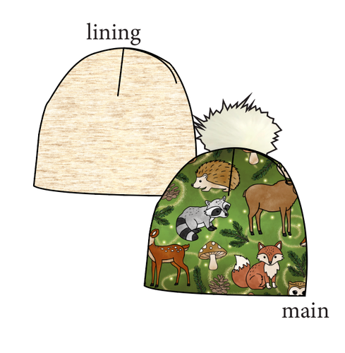 Winter Woodland Slouchy Beanie (Reversible!)