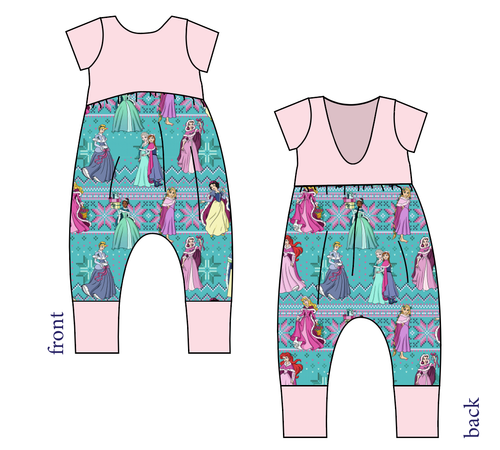 Princess Sweater Low Back Romper and Bubble Romper
