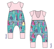 Load image into Gallery viewer, Princess Sweater Low Back Romper and Bubble Romper