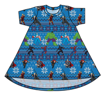 Load image into Gallery viewer, Holiday Heroes Basic T-Shirt Dress