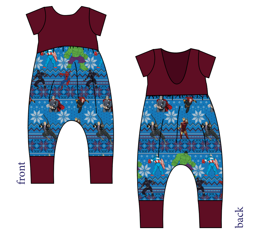 Holiday Heroes Low Back Romper and Bubble Romper