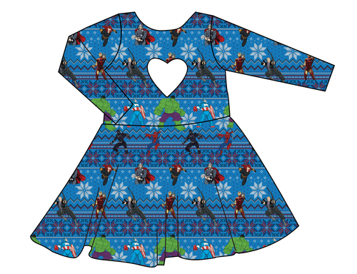 Holiday Heroes Molly Heart Back Twirly Dress