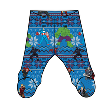 Load image into Gallery viewer, Holiday Heroes Newborn Footed Pants