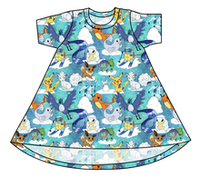 Load image into Gallery viewer, Poke Fun in the Snow Basic T-Shirt Dress