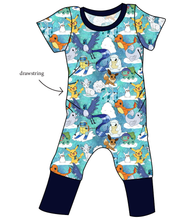Load image into Gallery viewer, Poke Fun In The Snow Grow With Me Pants And Shorts Romper