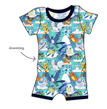 Load image into Gallery viewer, Poke Fun In The Snow Grow With Me Pants And Shorts Romper