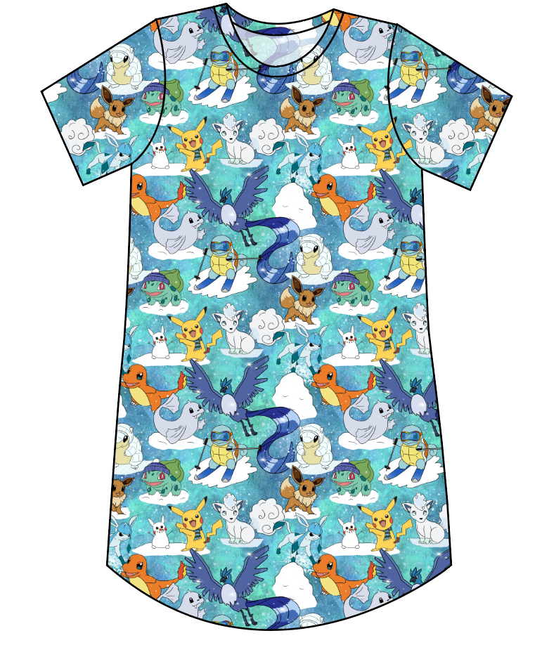 Poke Fun in the Snow Ladies' T-Shirt Dress