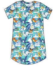 Load image into Gallery viewer, Poke Fun In The Snow Ladies' T-Shirt Dress