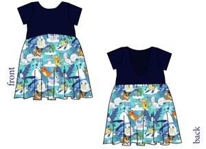 Poke Fun in the Snow Low Back Dress