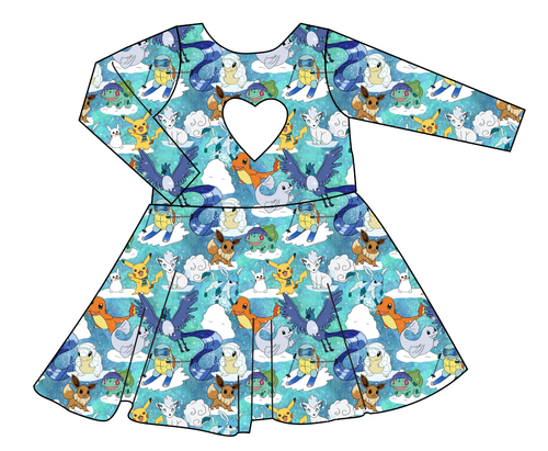 Poke Fun in the Snow Molly Heart Back Twirly Dress