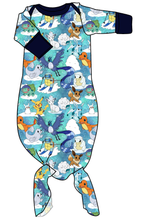 Load image into Gallery viewer, Poke Fun In The Snow Newborn Knotted Gown