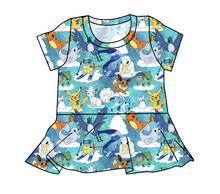 Load image into Gallery viewer, Poke Fun In The Snow Peplum Top