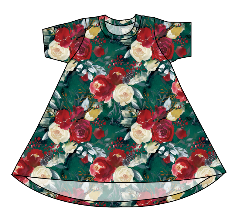 Merry Floral Basic T-Shirt Dress