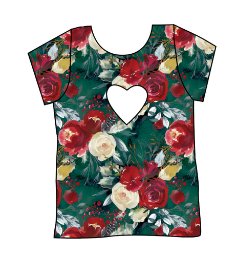 Merry Floral Cambria Heart Back Tee