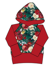 Load image into Gallery viewer, Merry Floral Grow With Me Hoodie (or Crewneck)