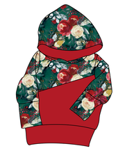 Load image into Gallery viewer, Merry Floral Grow With Me Hoodie (or Crewneck)
