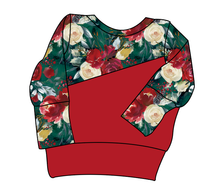 Load image into Gallery viewer, Merry Floral Grow With Me Hoodie (or Crewneck)