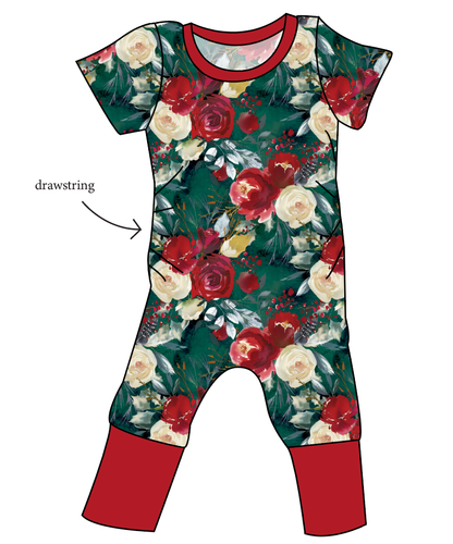 Merry Floral Grow With Me Pants And Shorts Romper