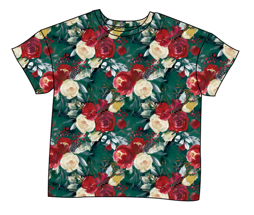 Merry Floral Ladies' Oversized Tee