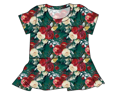 Merry Floral Ladies' Peplum Top