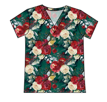 Load image into Gallery viewer, Merry Floral Ladies&#39; Slouchy V-Neck Tee