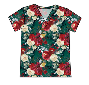 Merry Floral Ladies' Slouchy V-Neck Tee